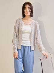 ミックスコイルクルーネックカーディガン