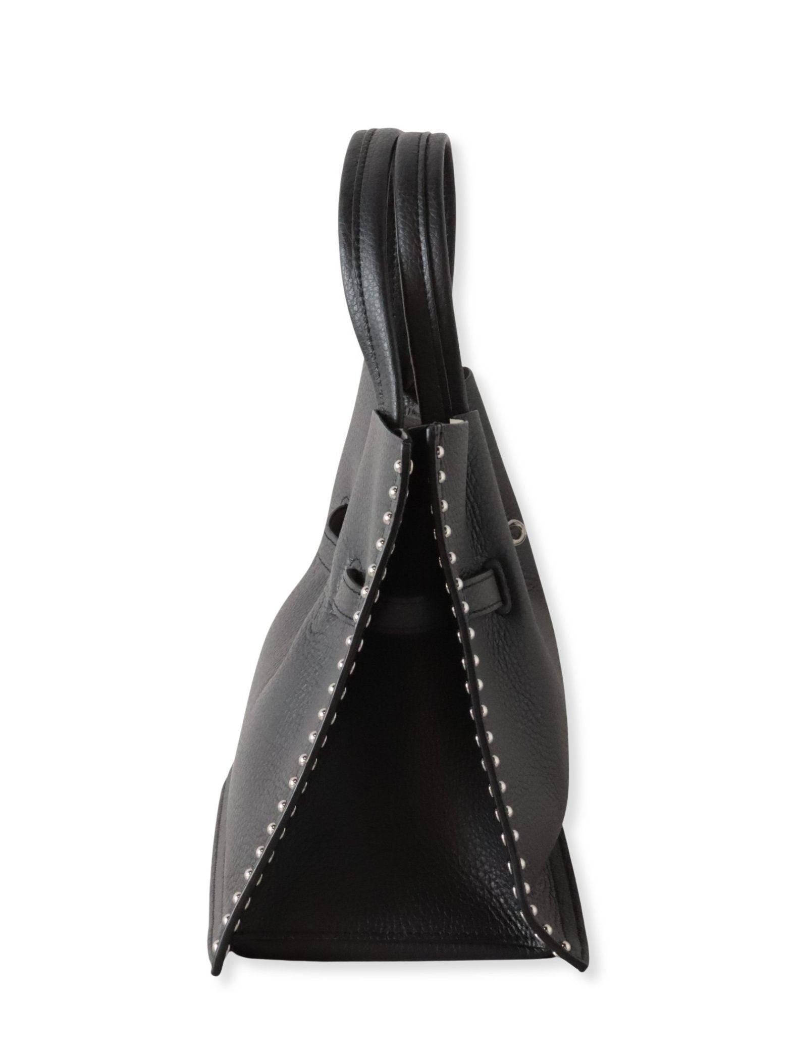 【VIOLAd'ORO】スタッズ付きWフェイスレザートートバッグ