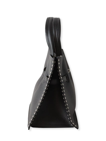 【VIOLAd'ORO】スタッズ付きWフェイスレザートートバッグ