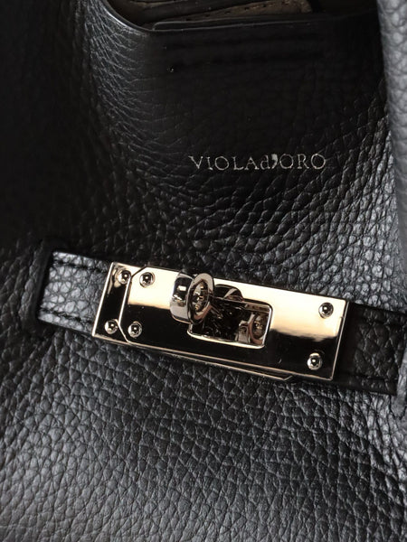 【VIOLAd'ORO】スタッズ付きWフェイスレザートートバッグ