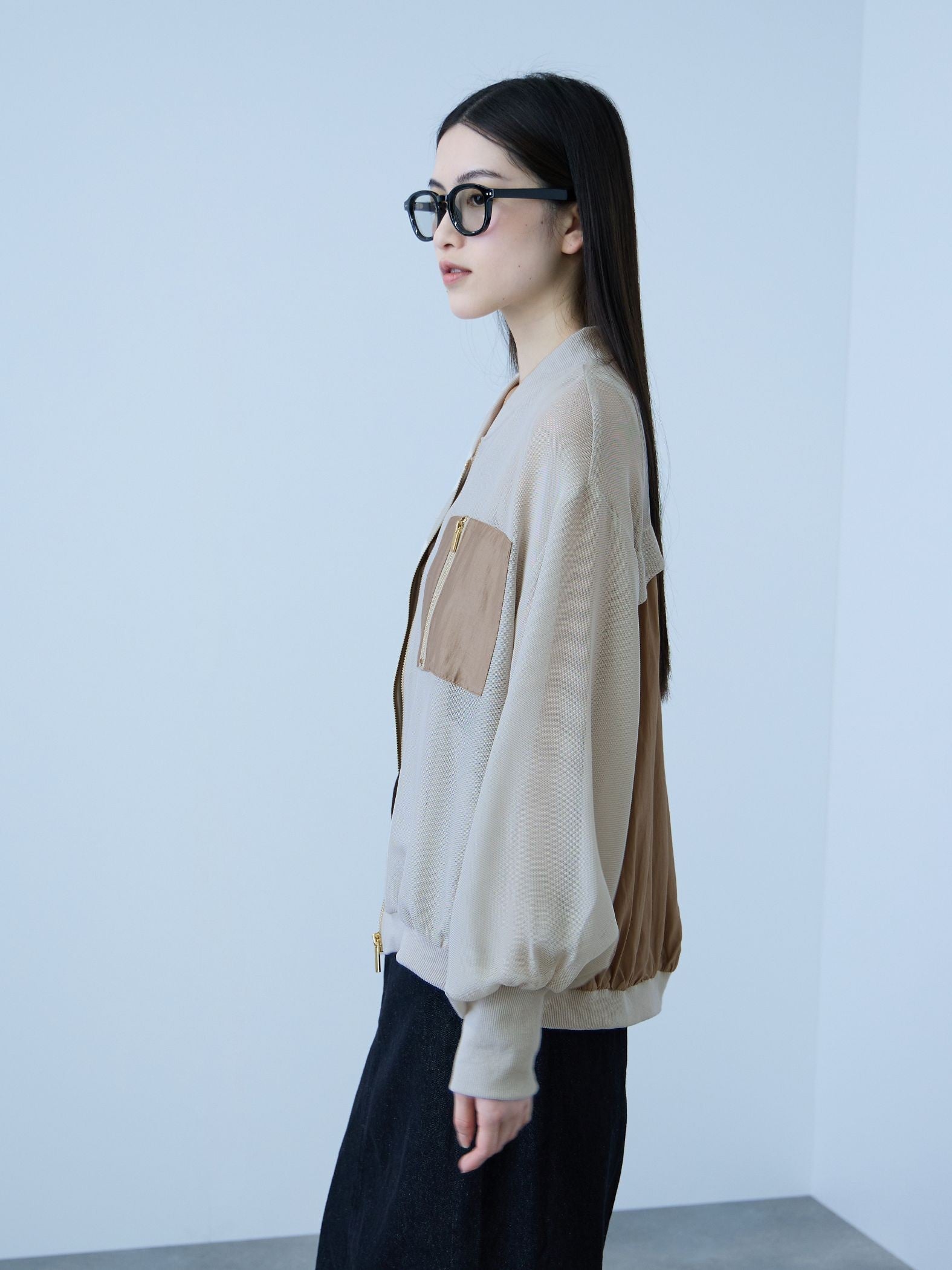 【大人の抜け感】メッシュブルゾン