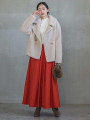 袖ボタンランダムリブニット≪手洗い可能≫