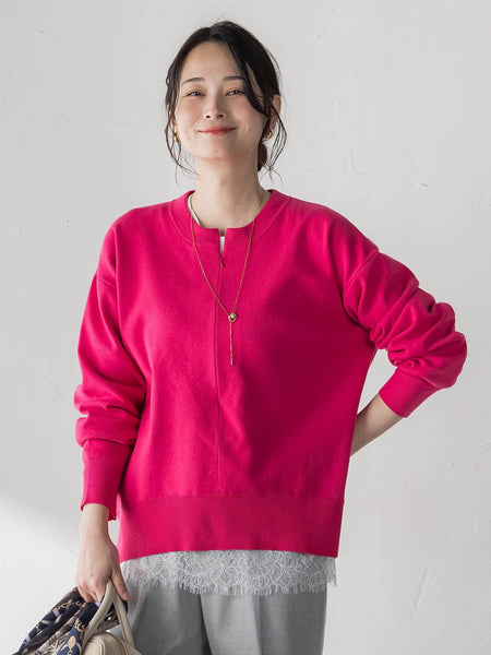 【WEB限定】お肌にやさしいファスナーニット≪手洗い≫