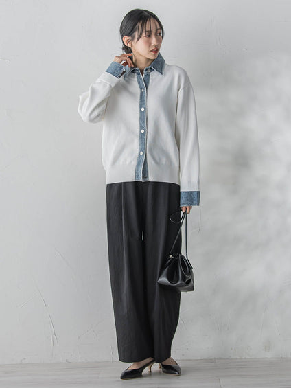 ワイドポケットタックパンツ