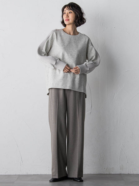 【大きいサイズ】メルトンニットドッキングカットソー