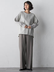 【大きいサイズ】メルトンニットドッキングカットソー