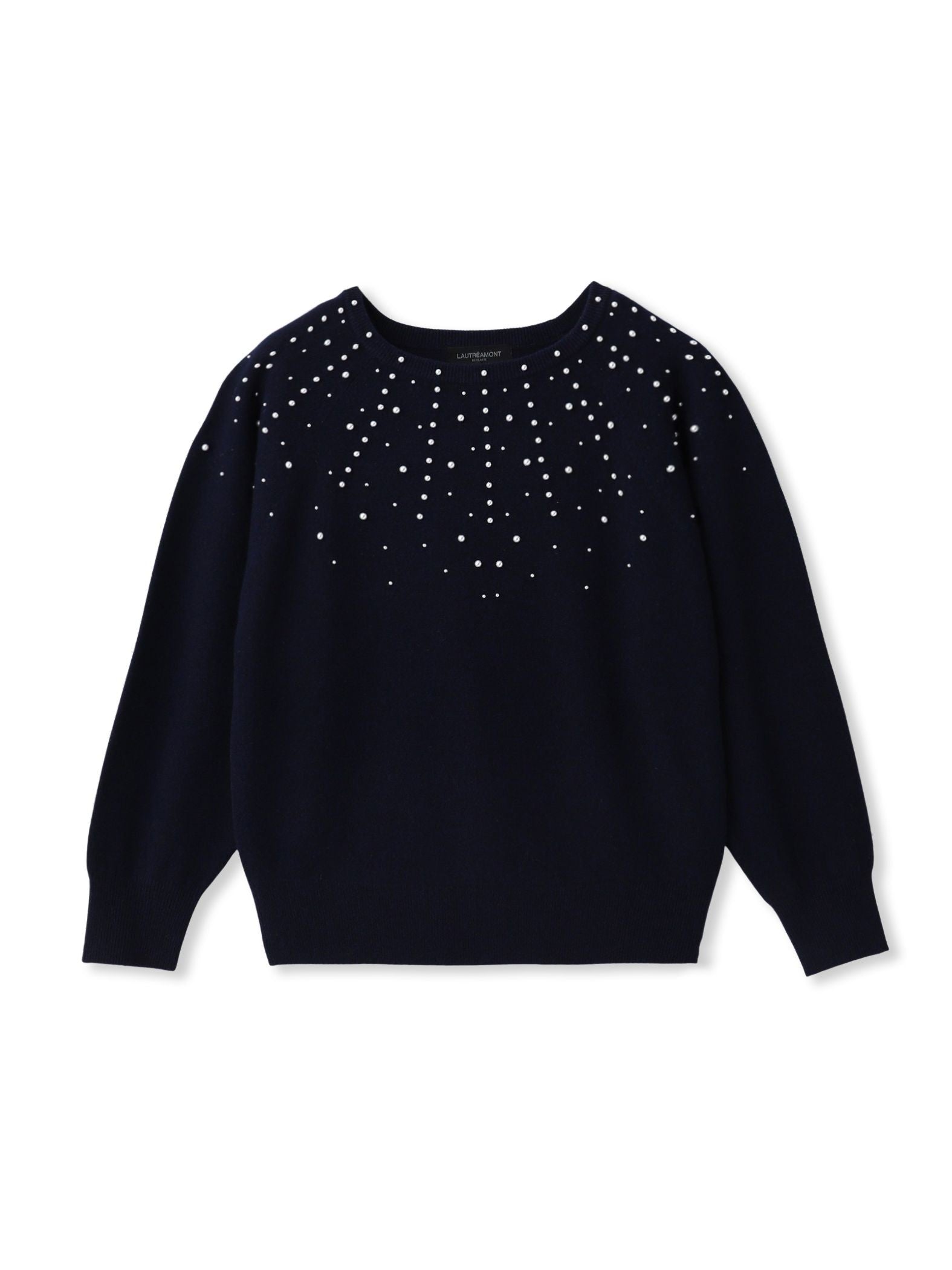 パール刺繍ニットプルオーバー