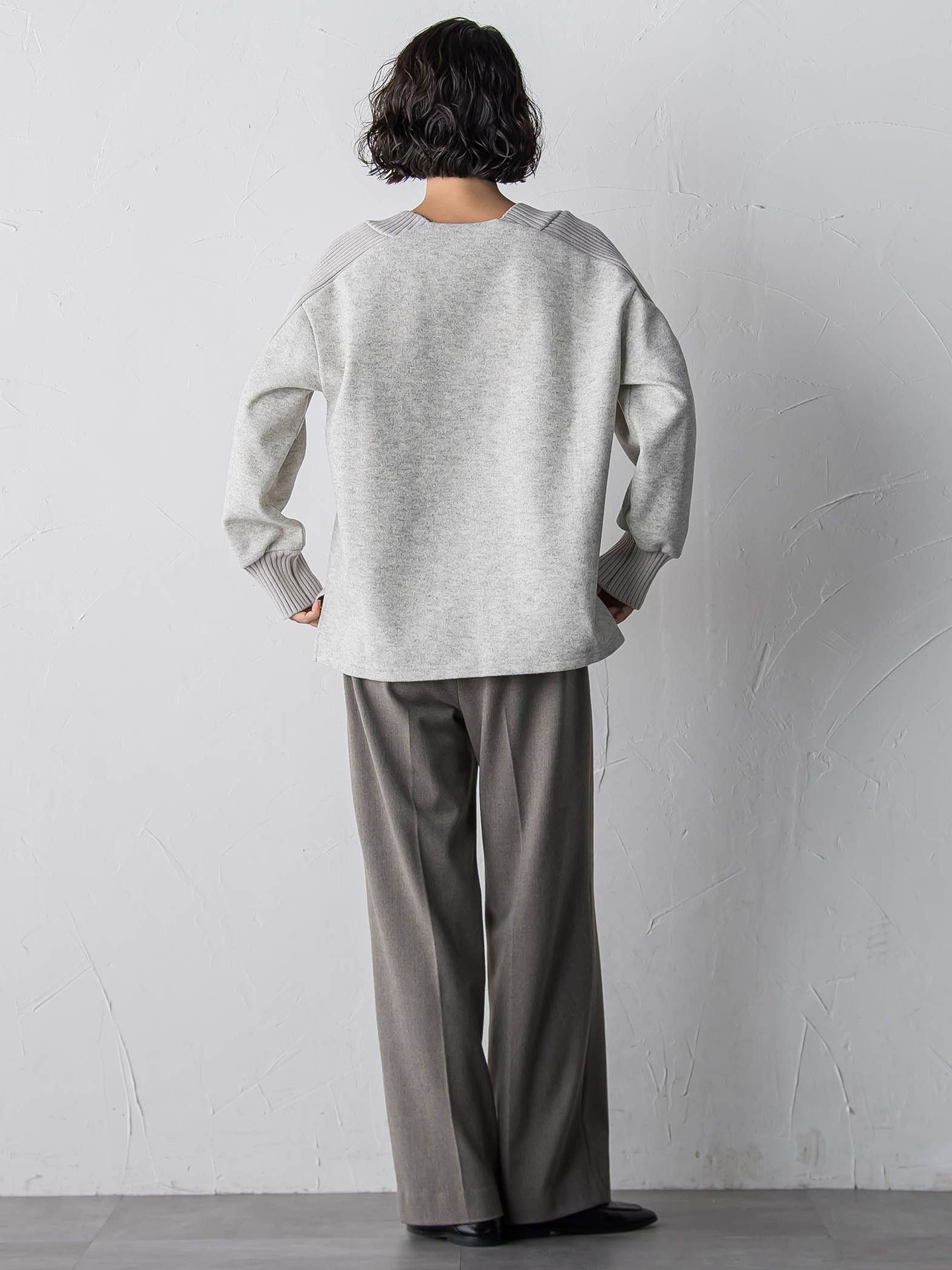 【大きいサイズ】メルトンニットドッキングカットソー