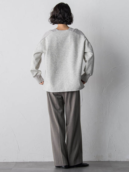 【大きいサイズ】メルトンニットドッキングカットソー