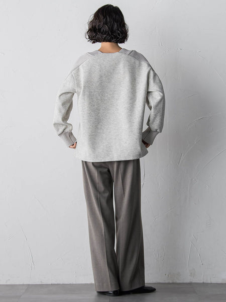 【大きいサイズ】メルトンニットドッキングカットソー