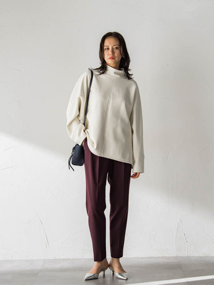 【WEB限定】美シルエット裏起毛ストレッチパンツ≪13号あり/毛玉防止≫