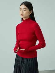 サムホールハイネックニットプルオーバー≪手洗い可能≫