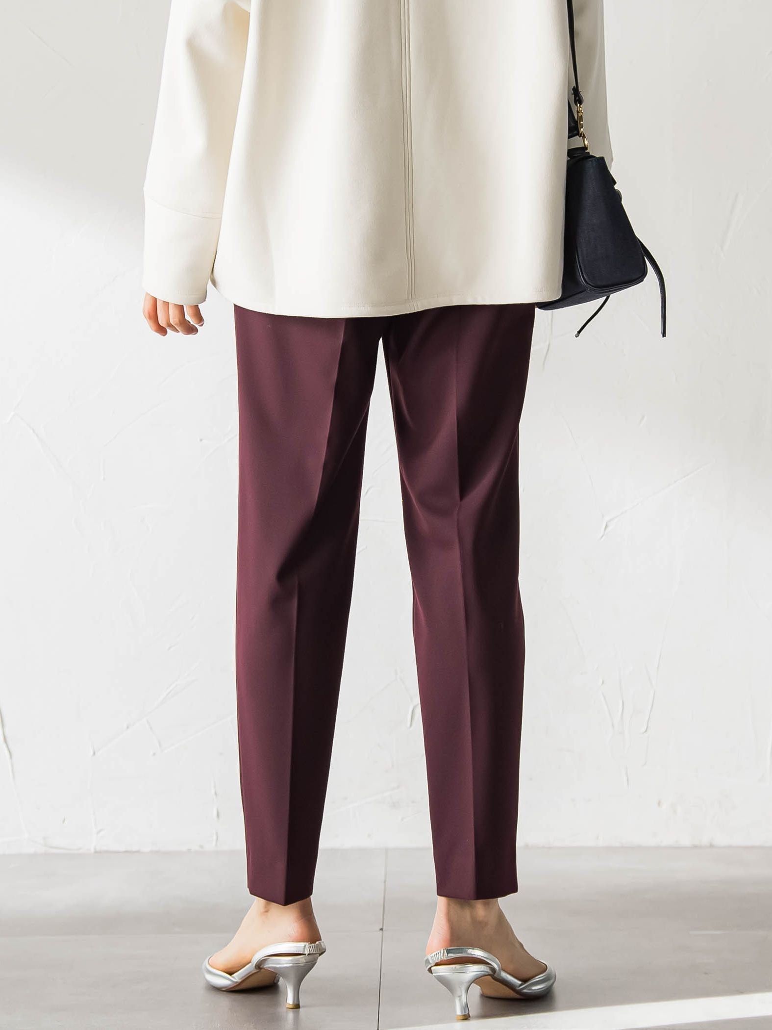 【WEB限定】美シルエット裏起毛ストレッチパンツ≪13号あり/毛玉防止≫