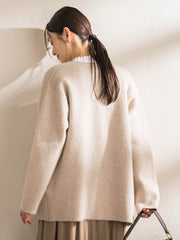 フォックス混ニットジャケット