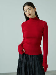 サムホールハイネックニットプルオーバー≪手洗い可能≫