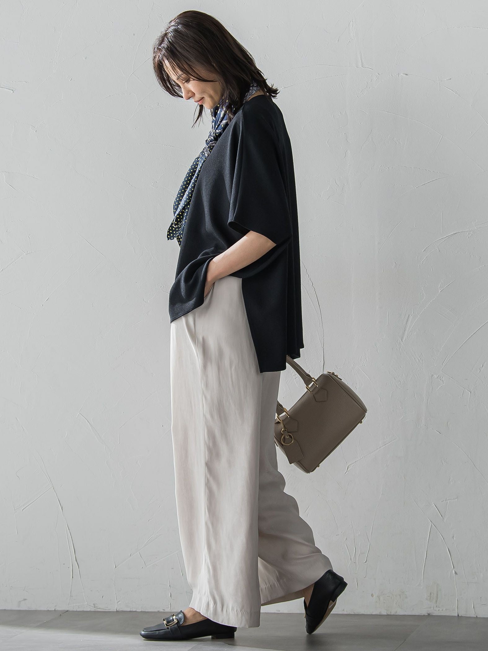 つぶつぶジョーゼットカットソー≪洗濯機で洗える≫