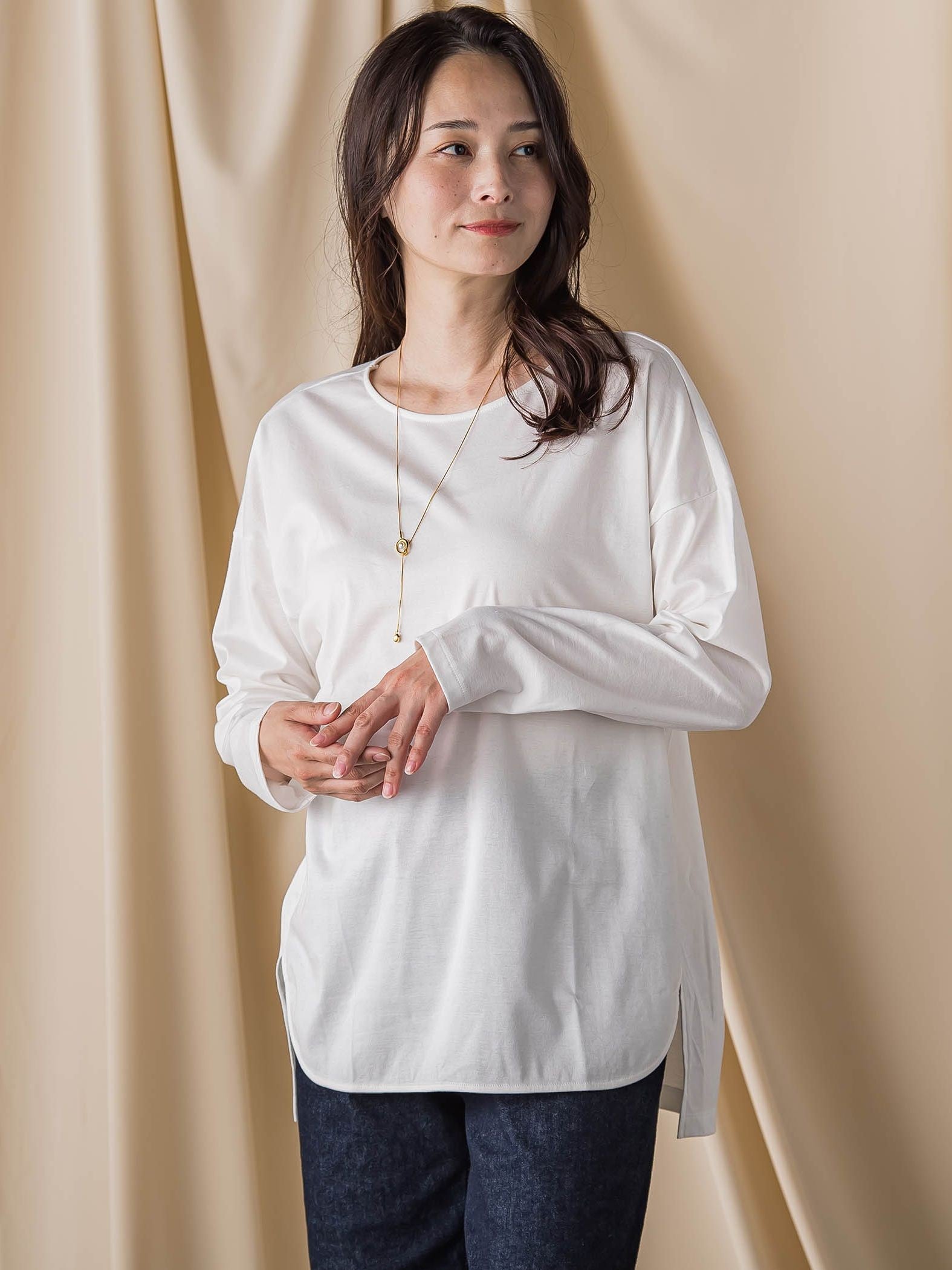 【WEB限定】汗じみ防止大人ロンT ≪3サイズ/洗える≫