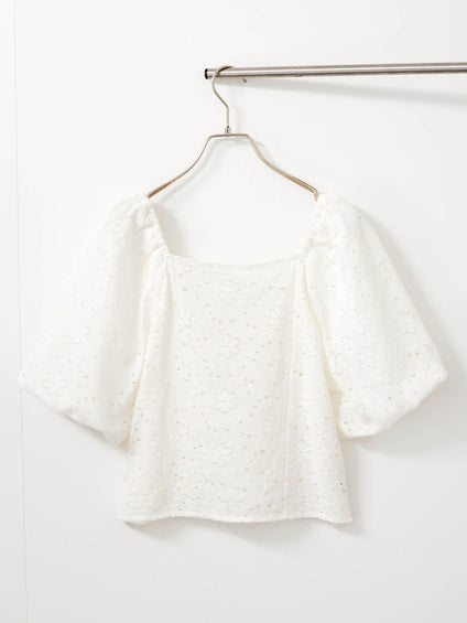 【SHIORI IRIE コラボ】2WAYオフショルレースブラウス≪手洗い可能≫