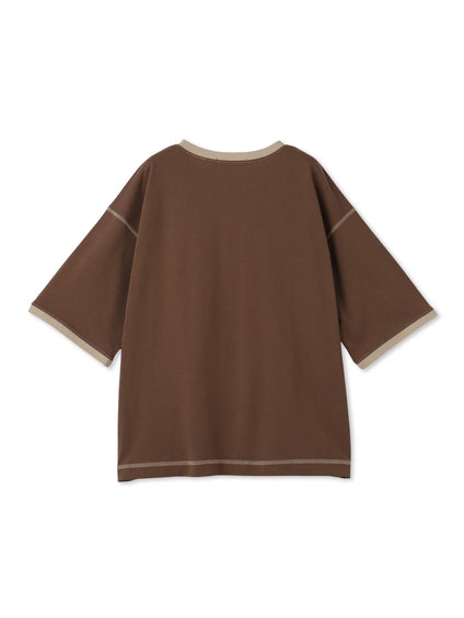 バイカラーパイピングロゴTシャツ≪手洗い可能≫