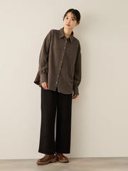 サテンピーチバックギャザーブラウス≪手洗い可能≫