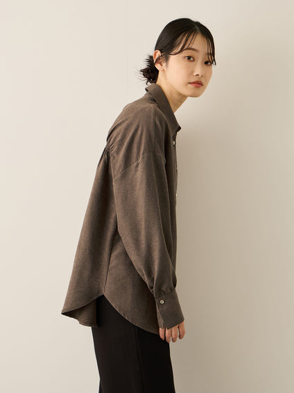 サテンピーチバックギャザーブラウス≪手洗い可能≫