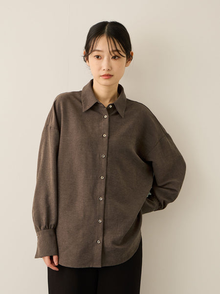 サテンピーチバックギャザーブラウス≪手洗い可能≫