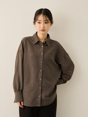 サテンピーチバックギャザーブラウス≪手洗い可能≫