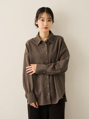 サテンピーチバックギャザーブラウス≪手洗い可能≫