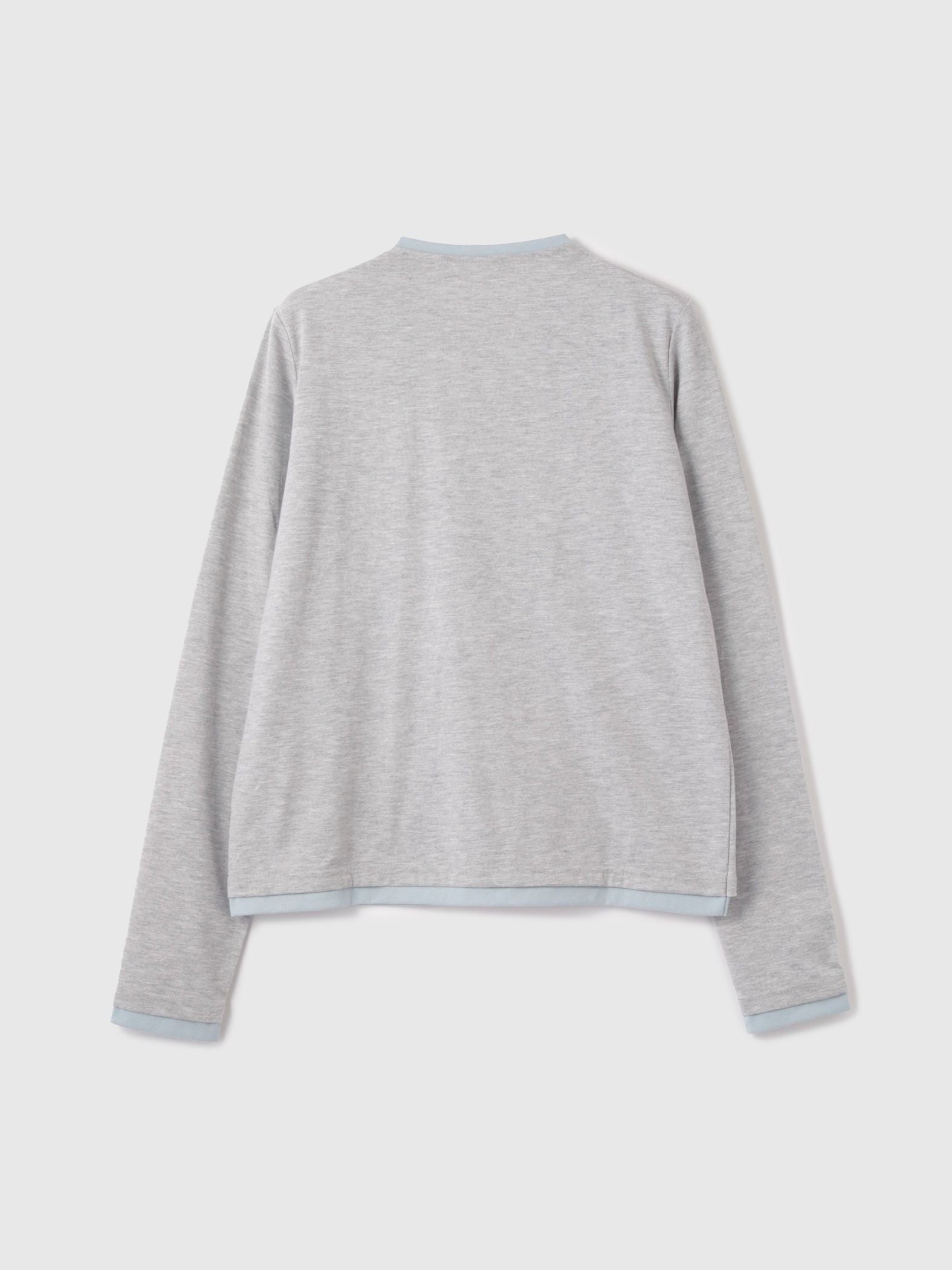 ヘンリーネックレイヤードTシャツ