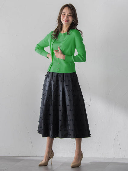 LUCINDAリブニットVカーディガン