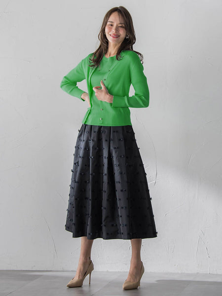 LUCINDAリブニットVカーディガン