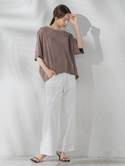 【WEB限定】ハイテンションワイドパンツ≪洗濯機で洗える≫
