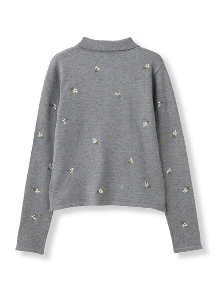 フラワーシシュウニットプルオーバー≪手洗い可能≫