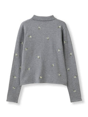 フラワーシシュウニットプルオーバー≪手洗い可能≫