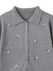 フラワーシシュウニットプルオーバー≪手洗い可能≫