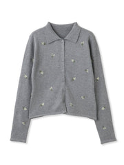 フラワーシシュウニットプルオーバー≪手洗い可能≫