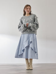 ツィードライクアシメフリルスカート≪手洗い可能≫