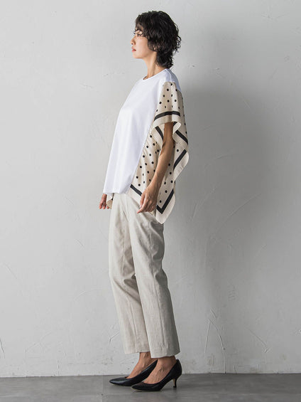 ドットスカーフ切り替えカットソー