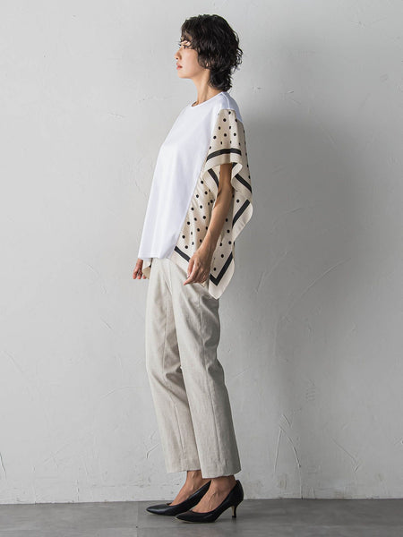 ドットスカーフ切り替えカットソー