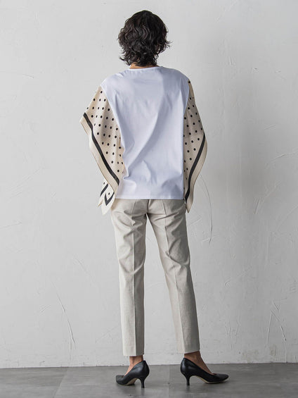 ドットスカーフ切り替えカットソー