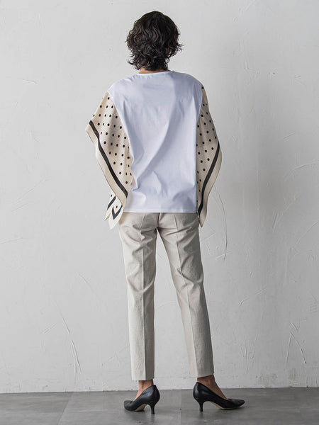 ドットスカーフ切り替えカットソー