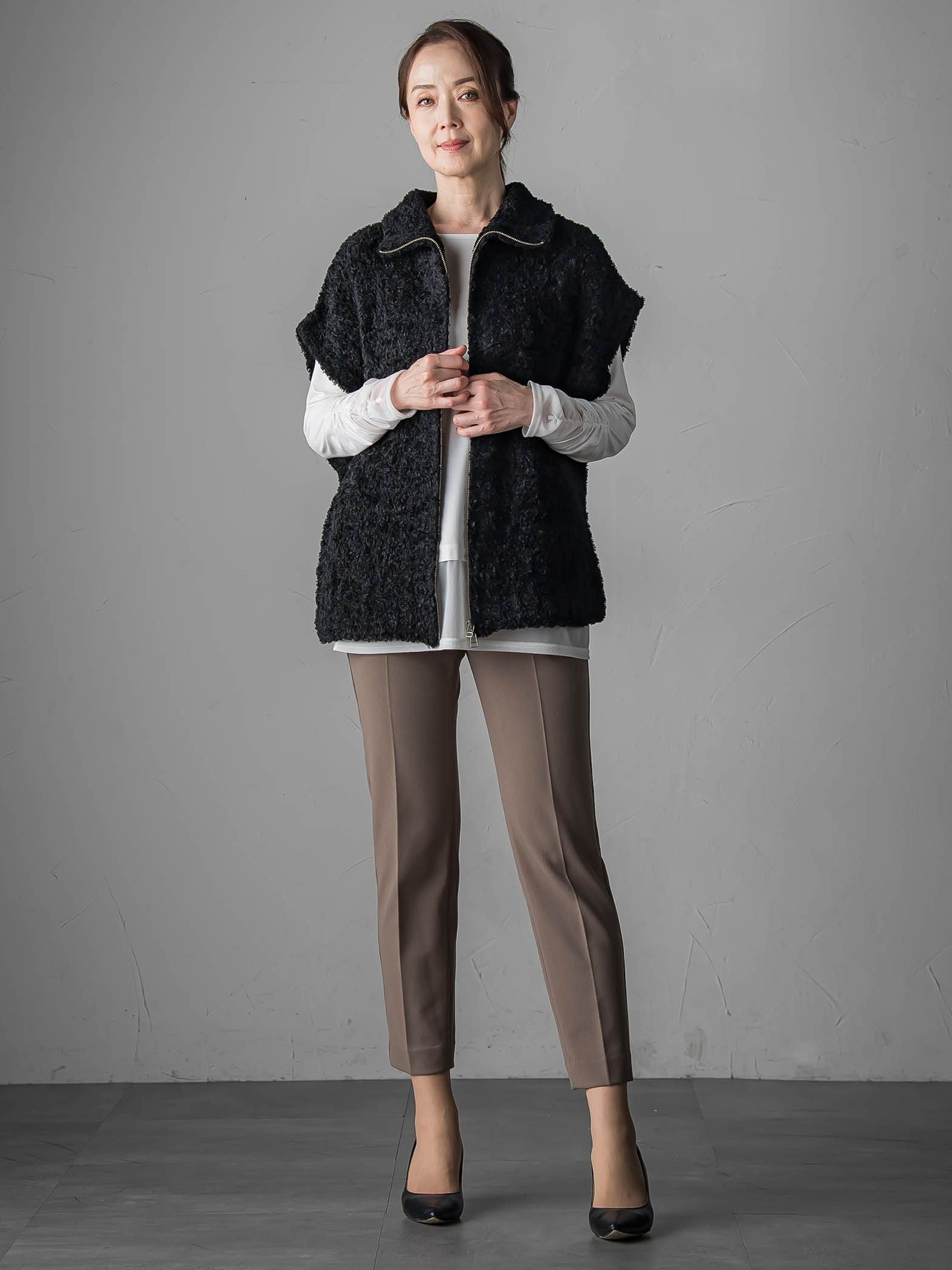 カーリングヤーンジップジレ≪手洗い可能≫