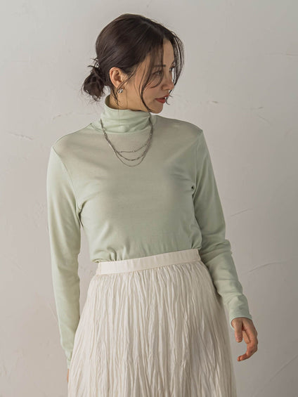 【受注会限定】コットンシルクタートルネックカットソー