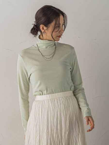 【受注会限定】コットンシルクタートルネックカットソー