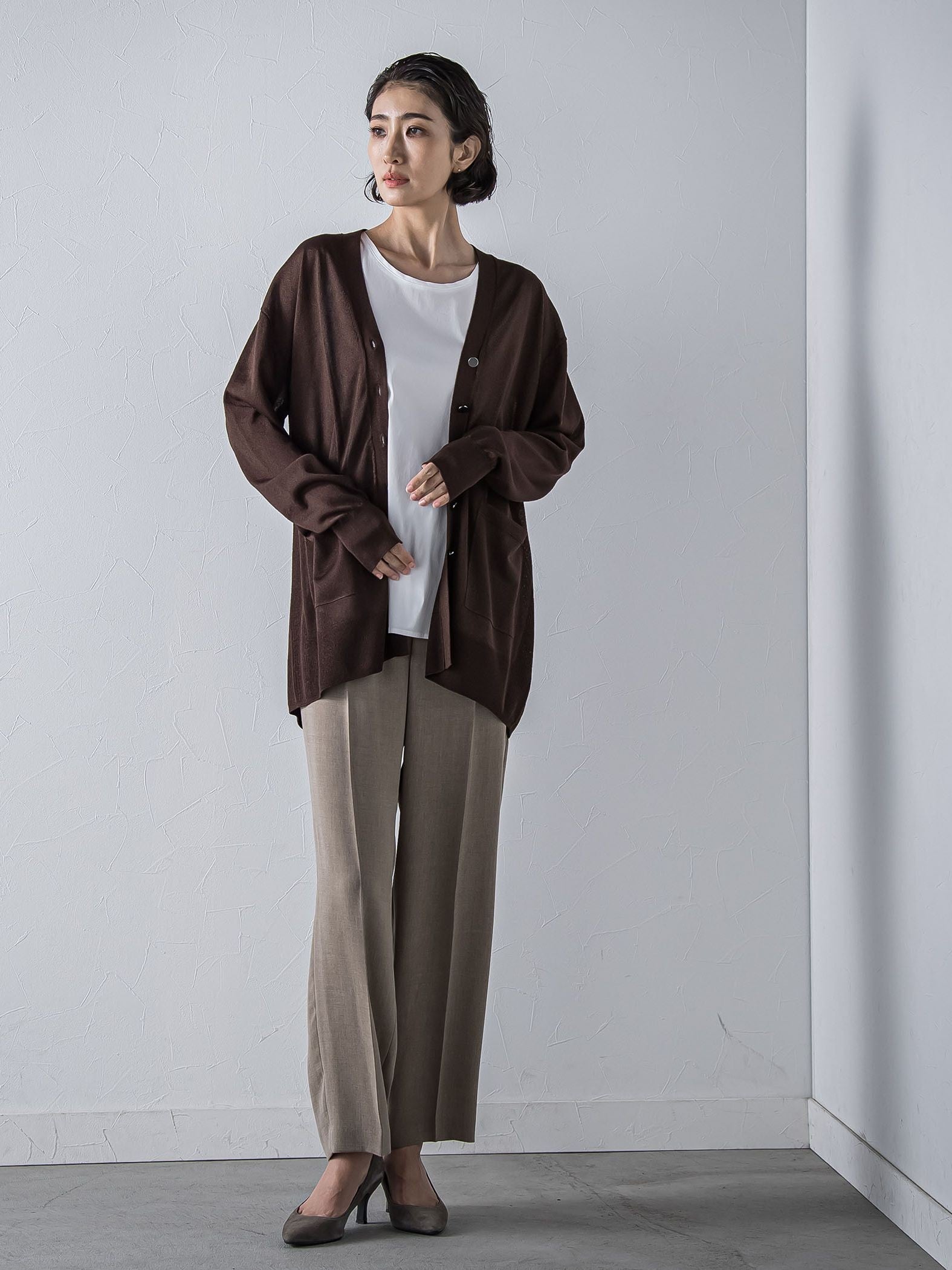 【極】SARIニットカーディガン≪手洗い可能≫