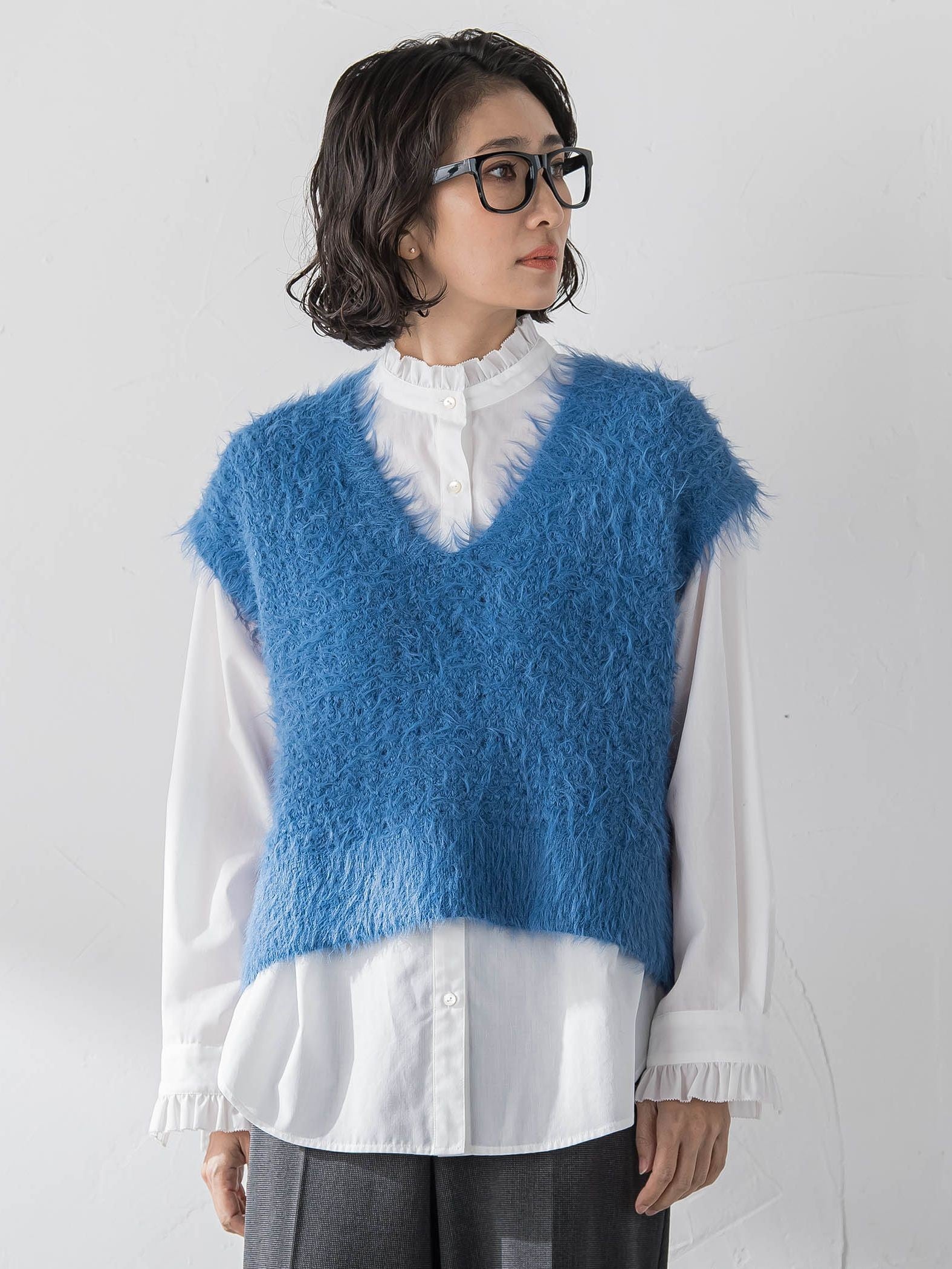 【大きいサイズ】ネックフリルブラウス