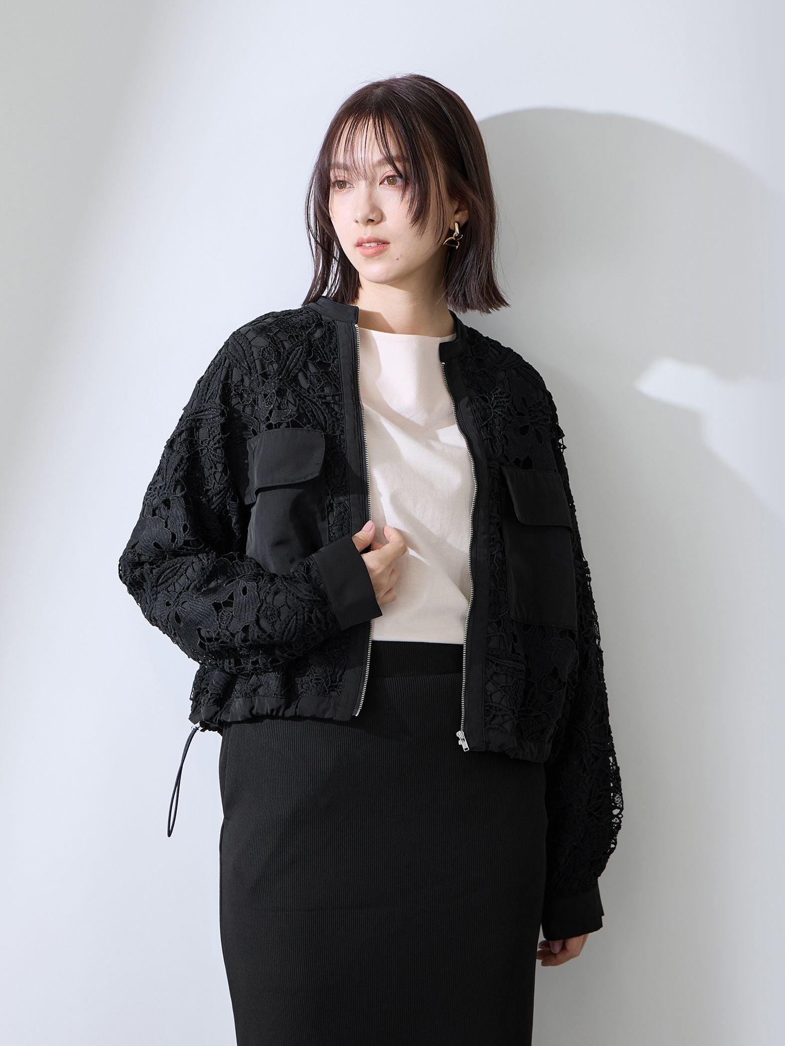 ボタニカルレースブルゾン≪手洗い可能≫