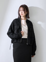 ボタニカルレースブルゾン≪手洗い可能≫