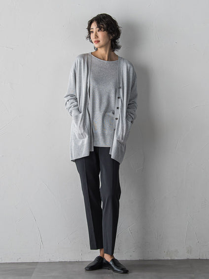 【WEB限定/+5cm丈長め】シェルタリングテーパードパンツ