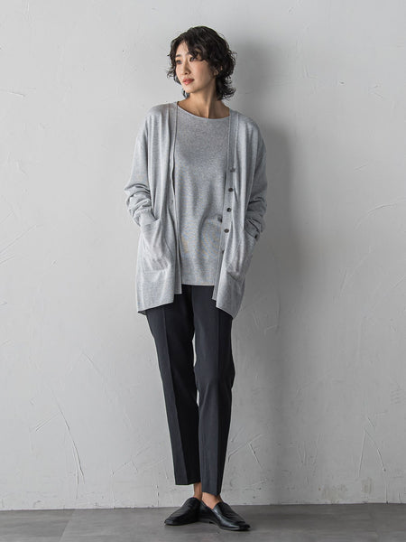 【WEB限定/+5cm丈長め】シェルタリングテーパードパンツ